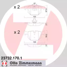 Комплект тормозных колодок (ZIMMERMANN: 23732.170.1)