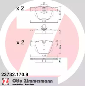 Комплект тормозных колодок (ZIMMERMANN: 23732.170.9)