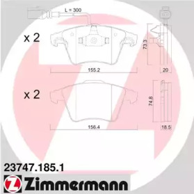 Комплект тормозных колодок (ZIMMERMANN: 23747.185.1)