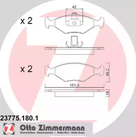 Комплект тормозных колодок (ZIMMERMANN: 23775.180.1)