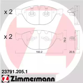 Комплект тормозных колодок (ZIMMERMANN: 23791.205.1)