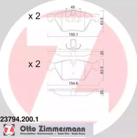 Комплект тормозных колодок (ZIMMERMANN: 23794.200.1)