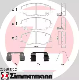 Комплект тормозных колодок (ZIMMERMANN: 23868.170.2)