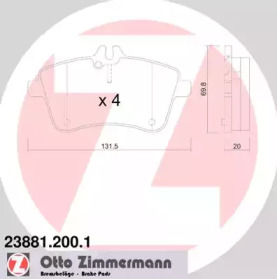 Комплект тормозных колодок (ZIMMERMANN: 23881.200.1)