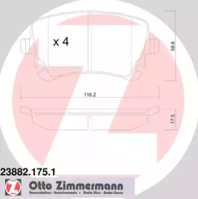 Комплект тормозных колодок (ZIMMERMANN: 23882.175.1)