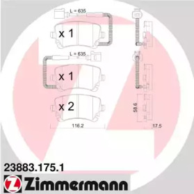 Комплект тормозных колодок (ZIMMERMANN: 23883.175.1)