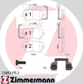 Комплект тормозных колодок (ZIMMERMANN: 23883.175.2)