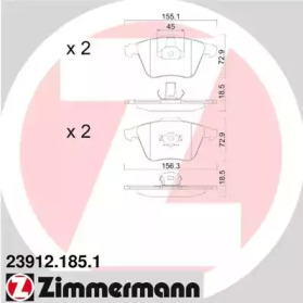 Комплект тормозных колодок (ZIMMERMANN: 23912.185.1)