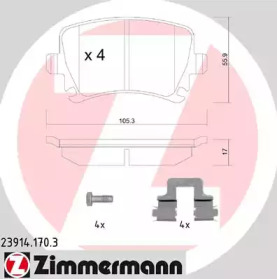 Комплект тормозных колодок (ZIMMERMANN: 23914.170.3)