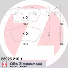 Комплект тормозных колодок (ZIMMERMANN: 23925.210.1)