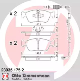 Комплект тормозных колодок (ZIMMERMANN: 23935.175.2)