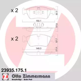 Комплект тормозных колодок (ZIMMERMANN: 23935.175.1)