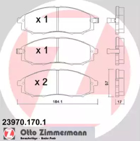 Комплект тормозных колодок (ZIMMERMANN: 23970.170.1)