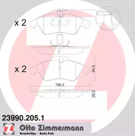 Комплект тормозных колодок (ZIMMERMANN: 23990.205.1)