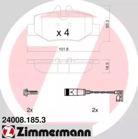 Комплект тормозных колодок (ZIMMERMANN: 24008.185.3)