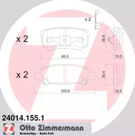 Комплект тормозных колодок (ZIMMERMANN: 24014.155.1)