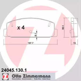 Комплект тормозных колодок (ZIMMERMANN: 24045.130.1)