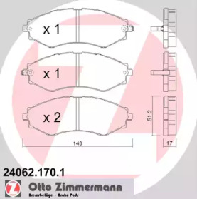 Комплект тормозных колодок (ZIMMERMANN: 24062.170.1)