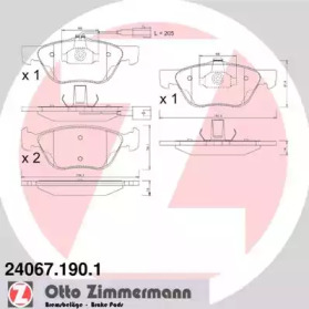 Комплект тормозных колодок (ZIMMERMANN: 24067.190.1)