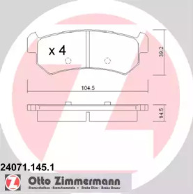 Комплект тормозных колодок (ZIMMERMANN: 24071.145.1)