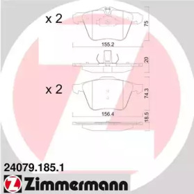 Комплект тормозных колодок (ZIMMERMANN: 24079.185.1)