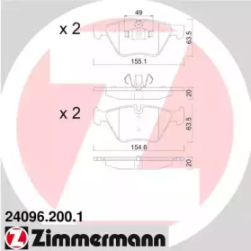 Комплект тормозных колодок (ZIMMERMANN: 24096.200.1)