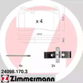 Комплект тормозных колодок (ZIMMERMANN: 24098.170.3)