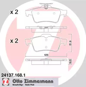 Комплект тормозных колодок (ZIMMERMANN: 24137.168.1)