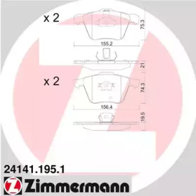 Комплект тормозных колодок (ZIMMERMANN: 24141.195.1)