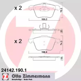 Комплект тормозных колодок (ZIMMERMANN: 24142.190.1)