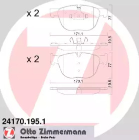 Комплект тормозных колодок (ZIMMERMANN: 24170.195.1)