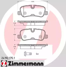 Комплект тормозных колодок (ZIMMERMANN: 24192.175.1)