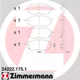 Комплект тормозных колодок (ZIMMERMANN: 24222.175.1)