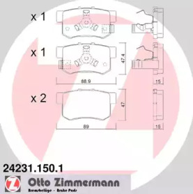 Комплект тормозных колодок (ZIMMERMANN: 24231.150.1)