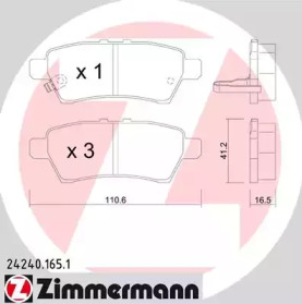 Комплект тормозных колодок (ZIMMERMANN: 24240.165.1)