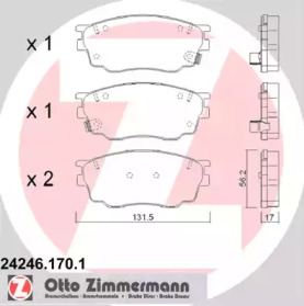 Комплект тормозных колодок (ZIMMERMANN: 24246.170.1)