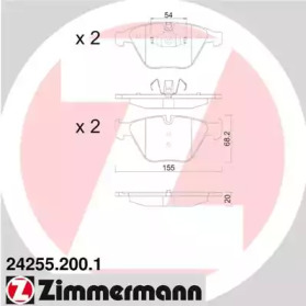 Комплект тормозных колодок (ZIMMERMANN: 24255.200.1)