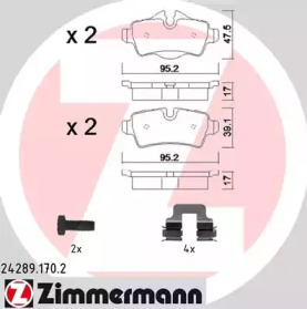 Комплект тормозных колодок (ZIMMERMANN: 24289.170.2)