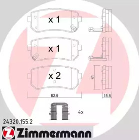 Комплект тормозных колодок (ZIMMERMANN: 24320.155.2)