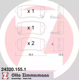 Комплект тормозных колодок (ZIMMERMANN: 24320.155.1)