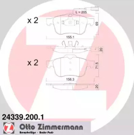 Комплект тормозных колодок (ZIMMERMANN: 24339.200.1)