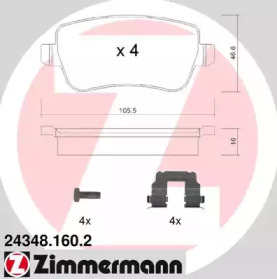 Комплект тормозных колодок (ZIMMERMANN: 24348.160.2)