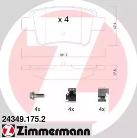 Комплект тормозных колодок (ZIMMERMANN: 24349.175.2)