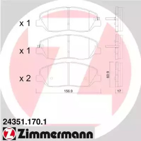 Комплект тормозных колодок (ZIMMERMANN: 24351.170.1)