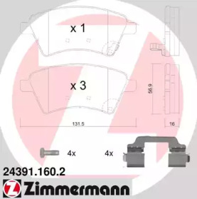 Комплект тормозных колодок (ZIMMERMANN: 24391.160.2)