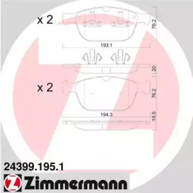 Комплект тормозных колодок (ZIMMERMANN: 24399.195.1)