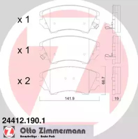 Комплект тормозных колодок (ZIMMERMANN: 24412.190.1)