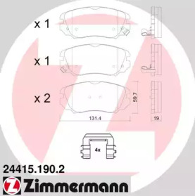 Комплект тормозных колодок (ZIMMERMANN: 24415.190.2)