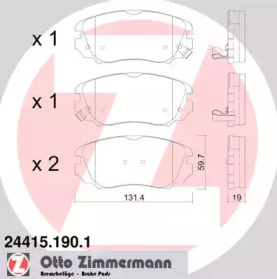 Комплект тормозных колодок (ZIMMERMANN: 24415.190.1)