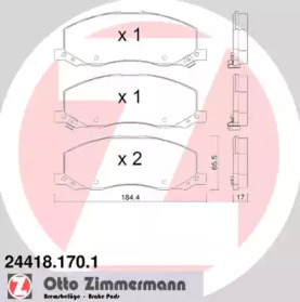 Комплект тормозных колодок (ZIMMERMANN: 24418.170.1)